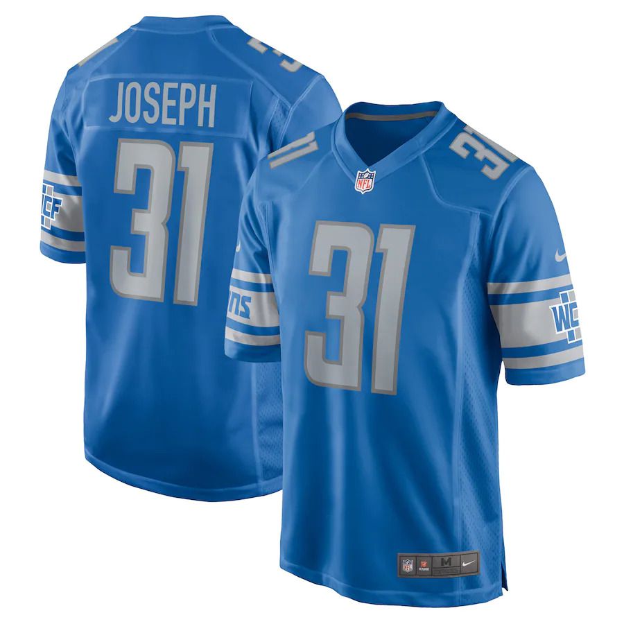 Men Detroit Lions 31 Kerby Joseph Nike Blue Player Game NFL Jersey